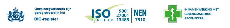 Onze zorgverleners zijn geregistreerd in het BIG-register, ikwilvanmijnsoaaf.nl is ISO-gecertificeerd en ikwilvanmijnsoaaf.nl werkt samen met gerenommeerde apothekers